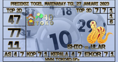 TOKO4D – PREDIKSI TOGEL MARINABAY 27 JANUARI 2023