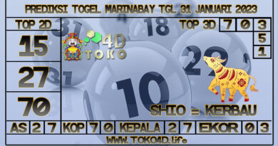 TOKO4D – PREDIKSI TOGEL MARINABAY 31 JANUARI 2023