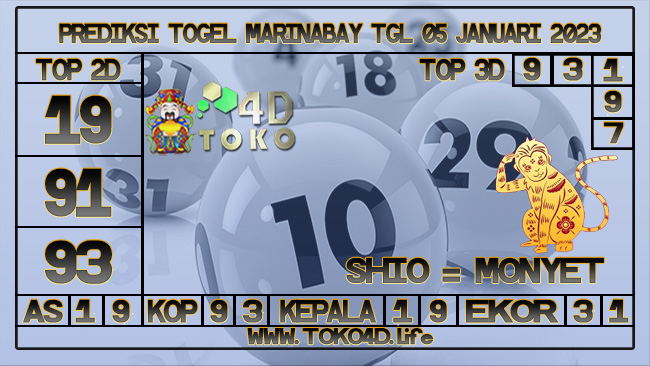 TOKO4D – PREDIKSI TOGEL MARINABAY 05 JANUARI 2023