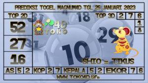 TOKO4D – PREDIKSI TOGEL MAGNUM4D 25 JANUARI 2023