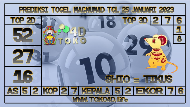 TOKO4D – PREDIKSI TOGEL MAGNUM4D 25 JANUARI 2023