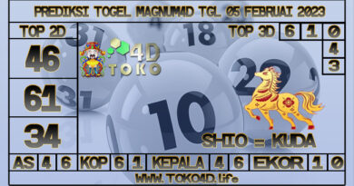 TOKO4D – PREDIKSI TOGEL MAGNUM4D 05 FEBRUARI 2023