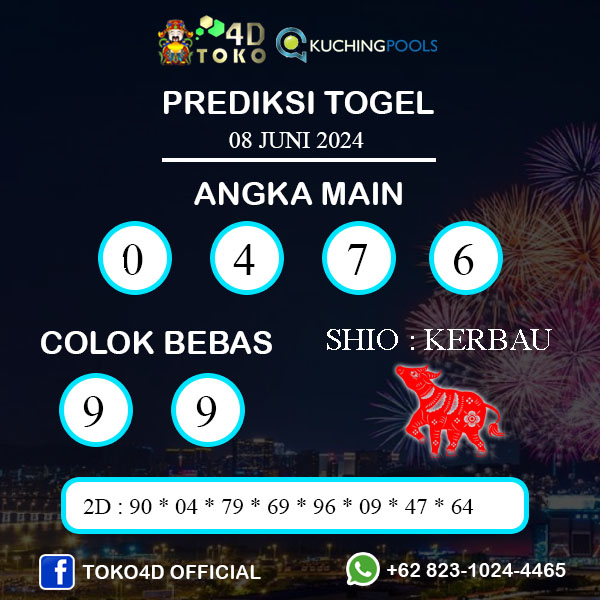 PREDIKSI TOGEL KUCHING SABTU : 08 JUNI 2024