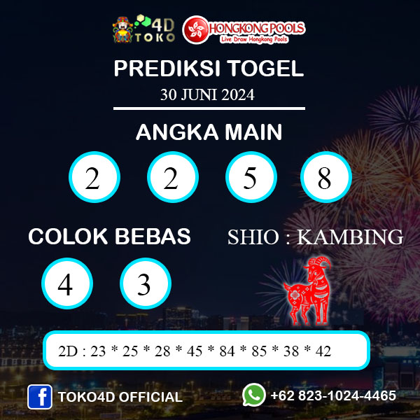 PREDIKSI TOGEL HONGKONG MINGGU : 30 JUNI 2024