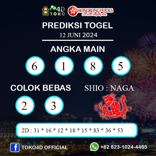 PREDIKSI TOGEL HONGKONG RABU : 12 JUNI 2024