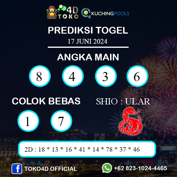 PREDIKSI TOGEL KUCHING SENIN : 17 JUNI 2024