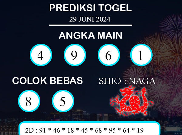 PREDIKSI TOGEL KUCHING SABTU : 29 JUNI 2024