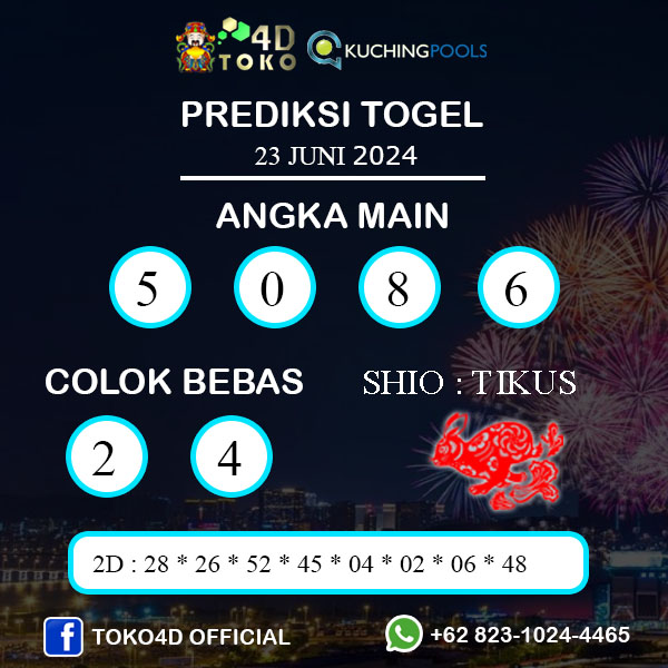 PREDIKSI TOGEL KUCHING MINGGU : 23 JUNI 2024