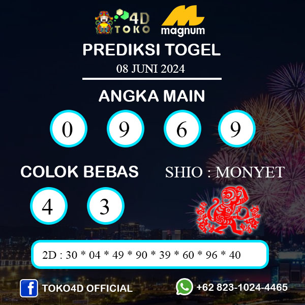 PREDIKSI TOGEL MAGNUM4D SABTU : 08 JUNI 2024