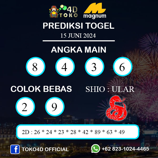 PREDIKSI TOGEL MAGNUM4D SABTU : 15 JUNI 2024