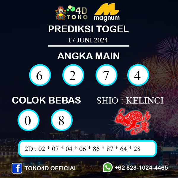 PREDIKSI TOGEL MAGNUM4D SENIN : 17 JUNI 2024