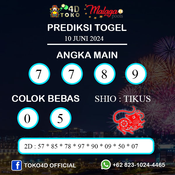 PREDIKSI TOGEL MALAGA SENIN : 10 JUNI 2024