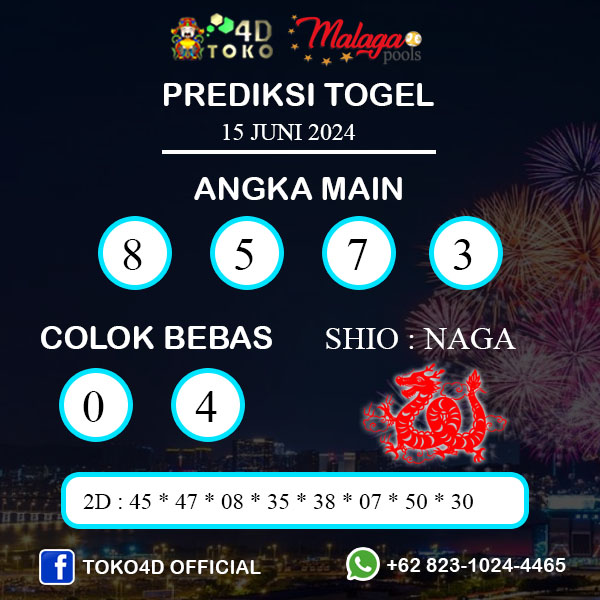 PREDIKSI TOGEL MALAGA SABTU : 15 JUNI 2024