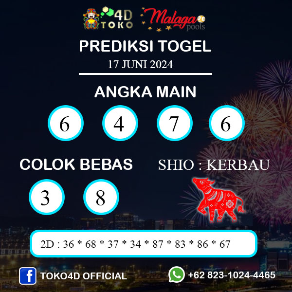 PREDIKSI TOGEL MALAGA SENIN : 17 JUNI 2024