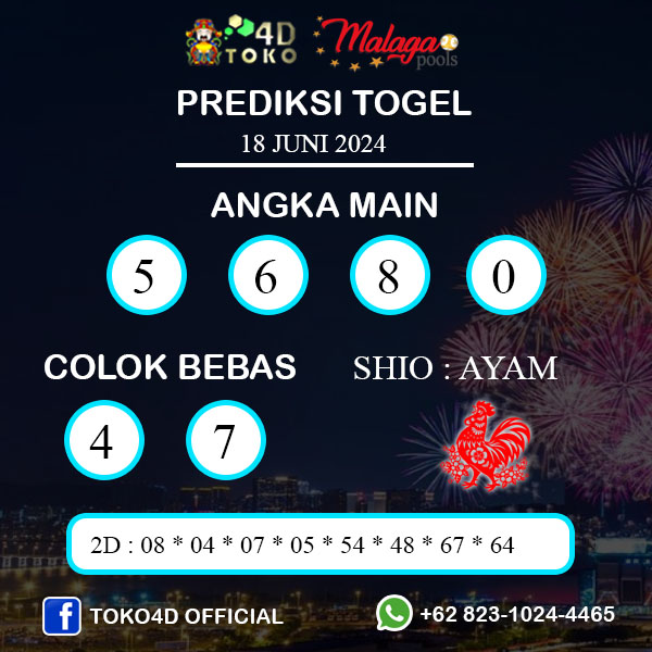 PREDIKSI TOGEL MALAGA SELASA : 18 JUNI 2024