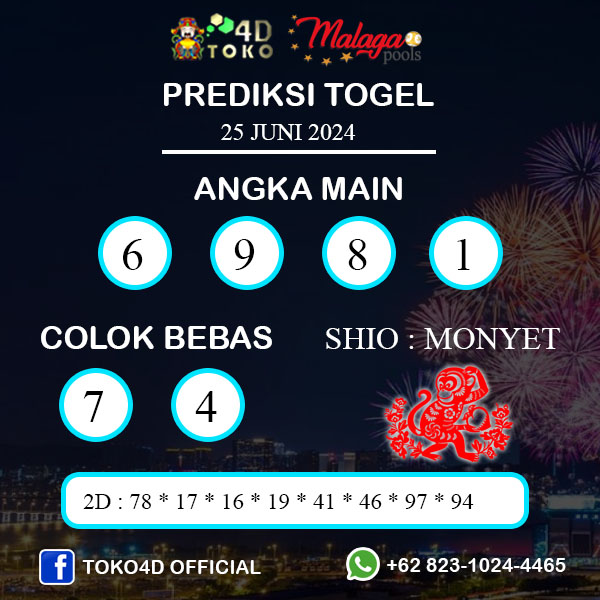 PREDIKSI TOGEL MALAGA SELASA : 25 JUNI 2024