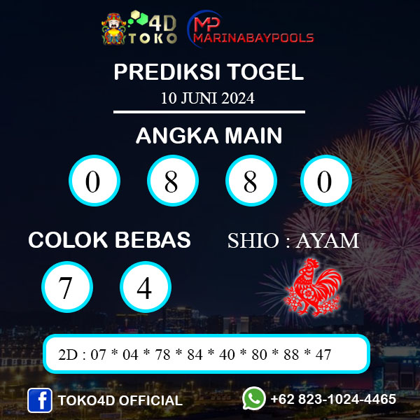 PREDIKSI TOGEL MARINABAY SENIN : 10 JUNI 2024