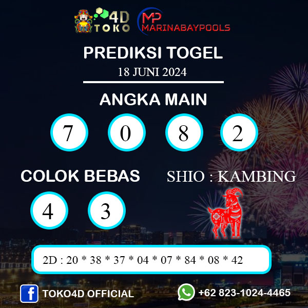 PREDIKSI TOGEL MARINABAY SELASA : 18 JUNI 2024