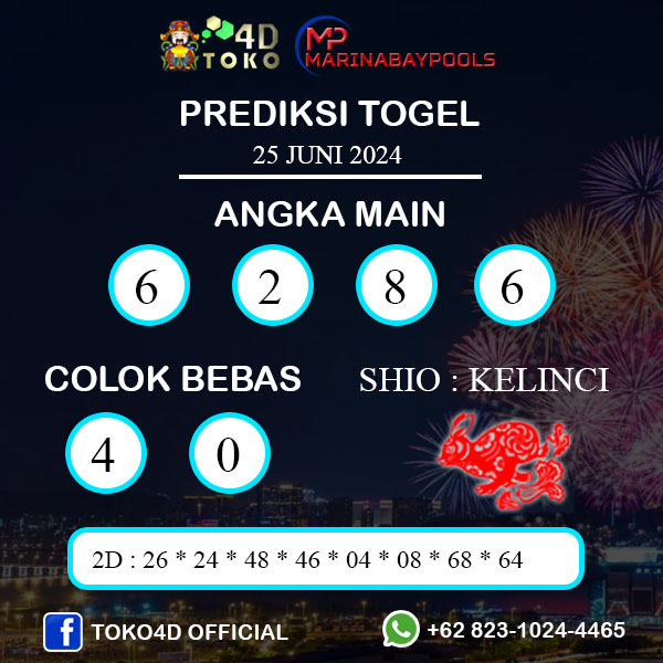 PREDIKSI TOGEL MARINABAY SELASA : 25 JUNI 2024