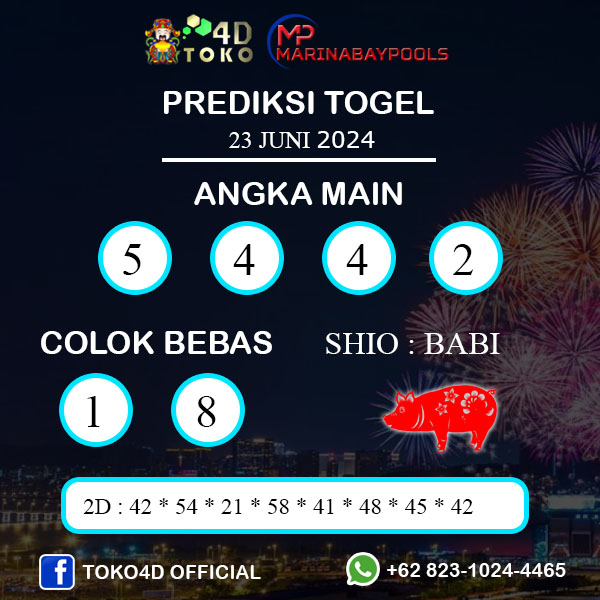 PREDIKSI TOGEL MARINABAY MINGGU : 23 JUNI 2024