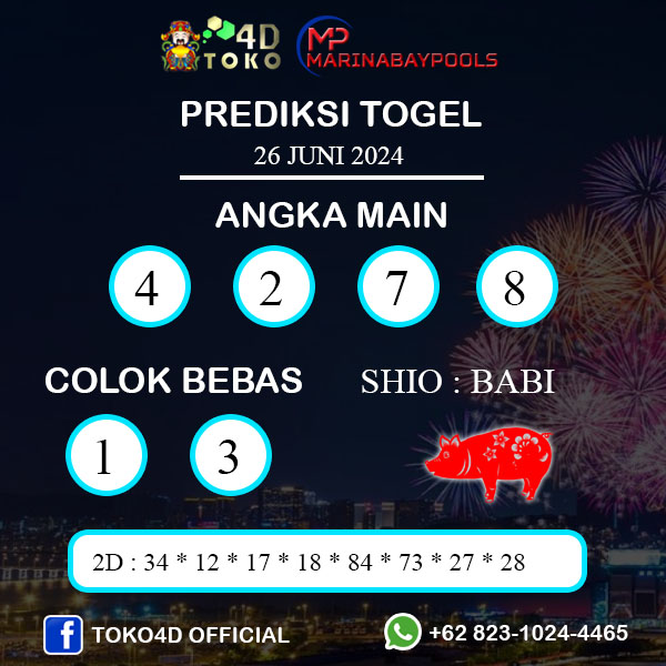 PREDIKSI TOGEL MARINABAY RABU : 26 JUNI 2024