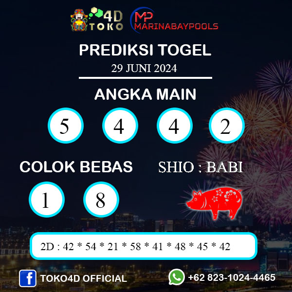 PREDIKSI TOGEL MARINABAY SABTU : 29 JUNI 2024