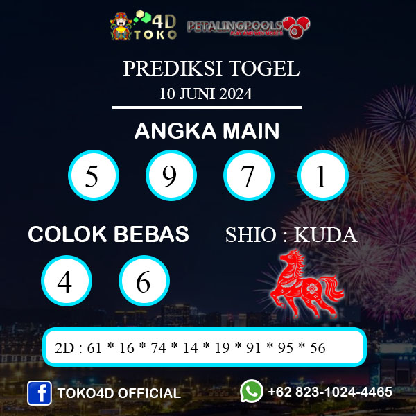 PREDIKSI TOGEL PETALING SENIN : 10 JUNI 2024