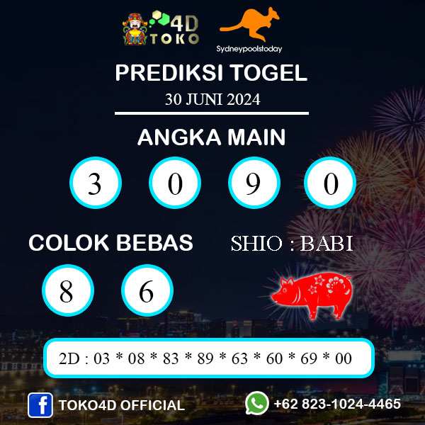 PREDIKSI TOGEL SYDNEY MINGGU : 30 JUNI 2024