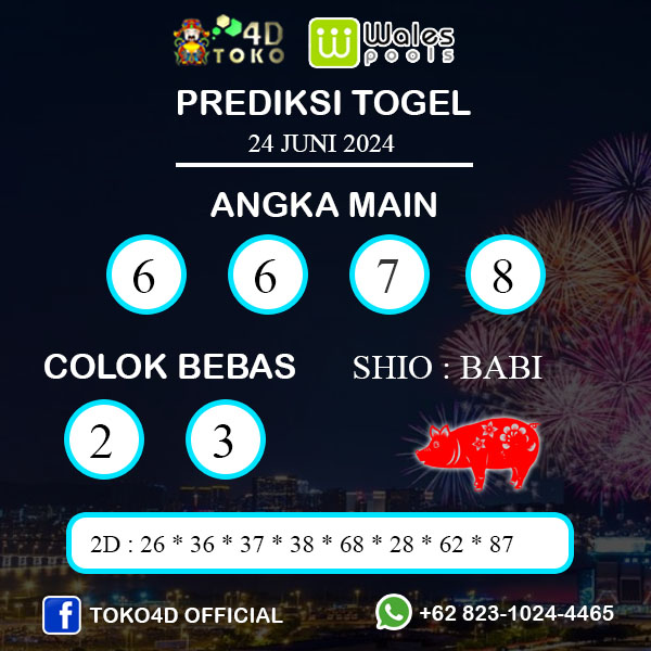 PREDIKSI TOGEL WALES SENIN : 24 JUNI 2024