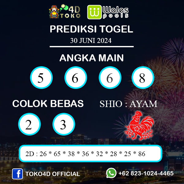 PREDIKSI TOGEL WALES MINGGU : 30 JUNI 2024