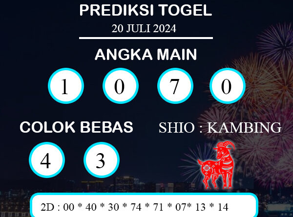 PREDIKSI TOGEL HONGKONG SABTU : 20 JULI 2024