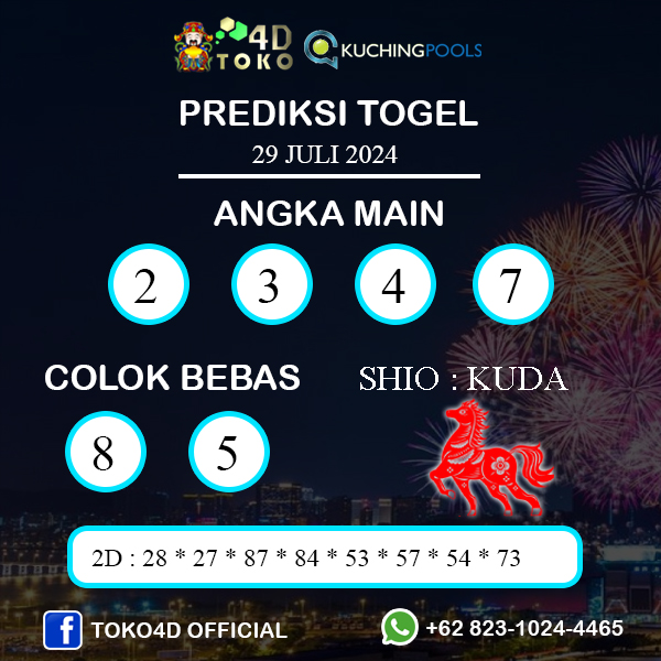 PREDIKSI TOGEL KUCHING SENIN : 29 JULI 2024