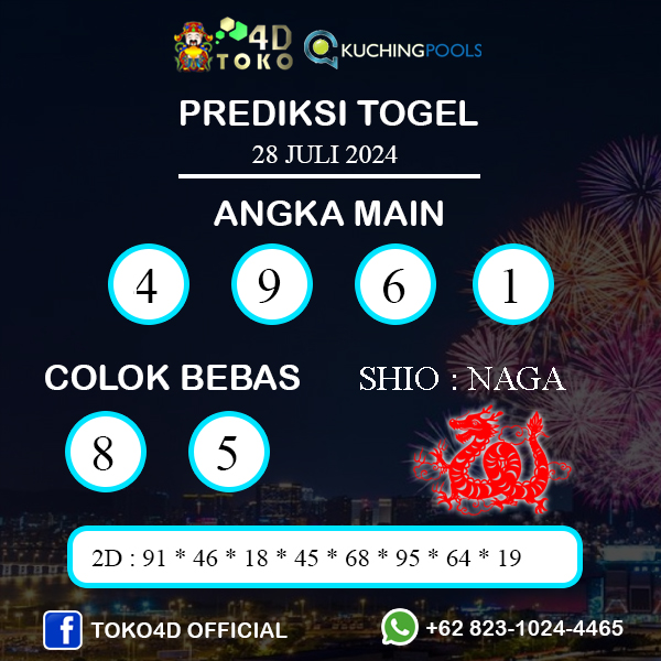 PREDIKSI TOGEL KUCHING MINGGU : 28 JULI 2024