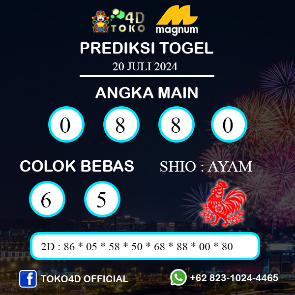 PREDIKSI TOGEL MAGNUM4D SABTU : 20 JULI 2024