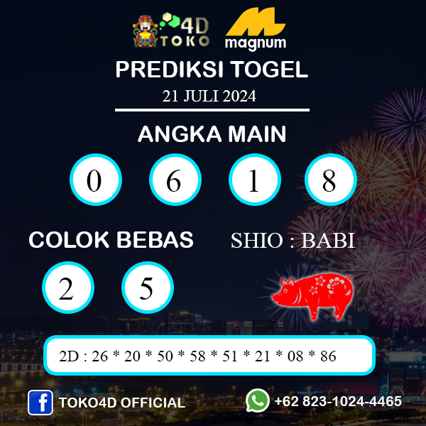 PREDIKSI TOGEL MAGNUM4D MINGGU : 21 JULI 2024