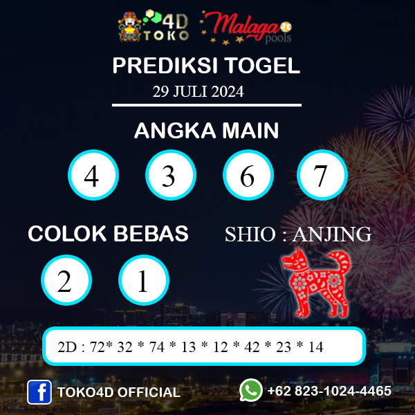 PREDIKSI TOGEL MALAGA SENIN : 29 JULI 2024