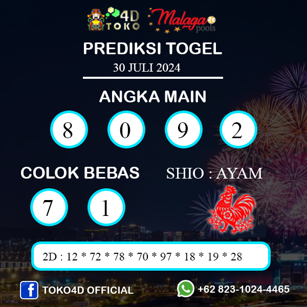 PREDIKSI TOGEL MALAGA SELASA : 30 JULI 2024