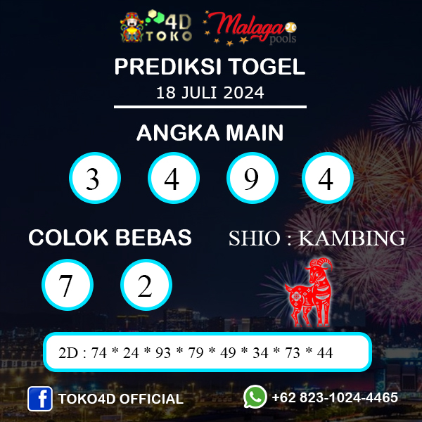 PREDIKSI TOGEL MALAGA KAMIS : 18 JULI 2024