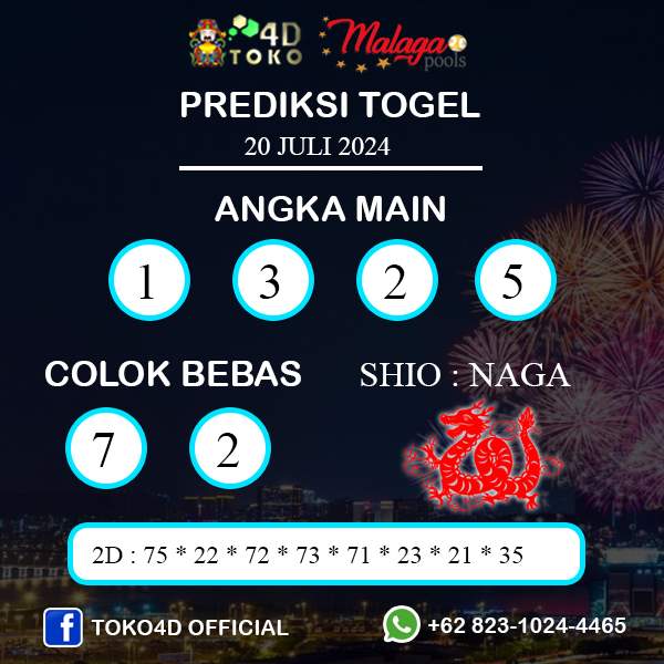 PREDIKSI TOGEL MALAGA SABTU : 20 JULI 2024