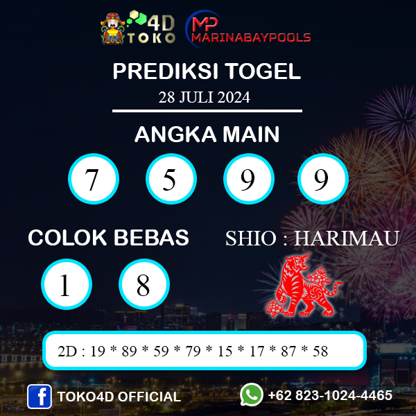 PREDIKSI TOGEL MARINABAY MINGGU : 28 JULI 2024