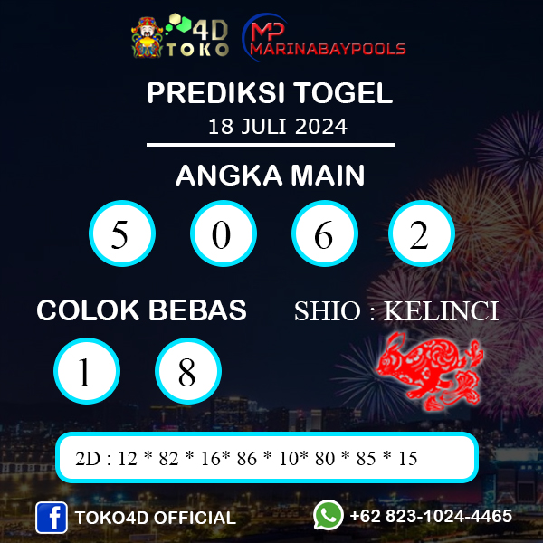 PREDIKSI TOGEL MARINABAY KAMIS : 18 JULI 2024