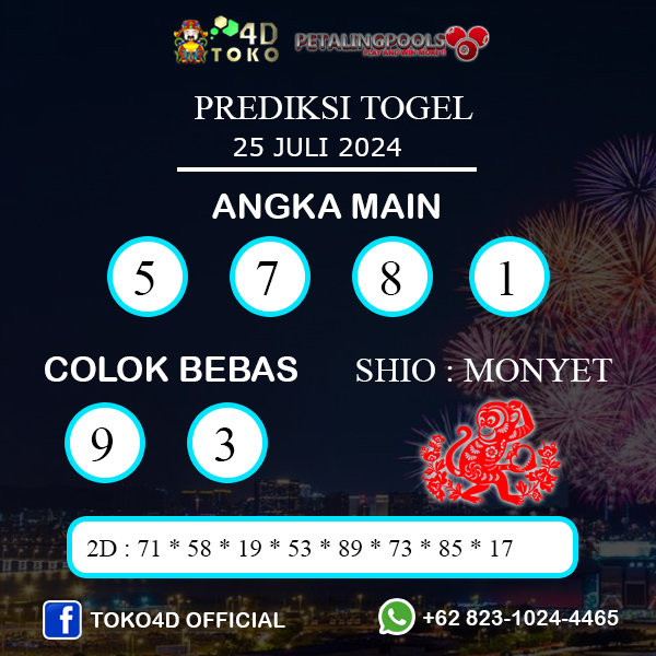 PREDIKSI TOGEL PETALING KAMIS : 25 JULI 2024