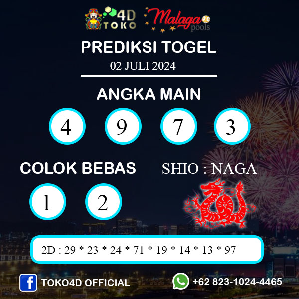 PREDIKSI TOGEL MALAGA SELASA : 02 JULI 2024