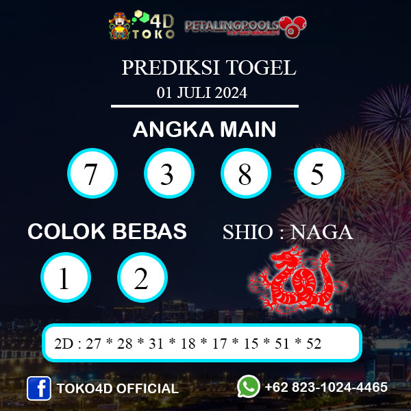 PREDIKSI TOGEL PETALING SENIN : 01 JULI 2024