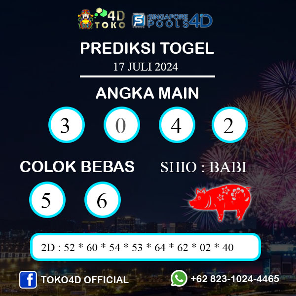 PREDIKSI TOGEL SINGAPORE RABU : 17 JULI 2024