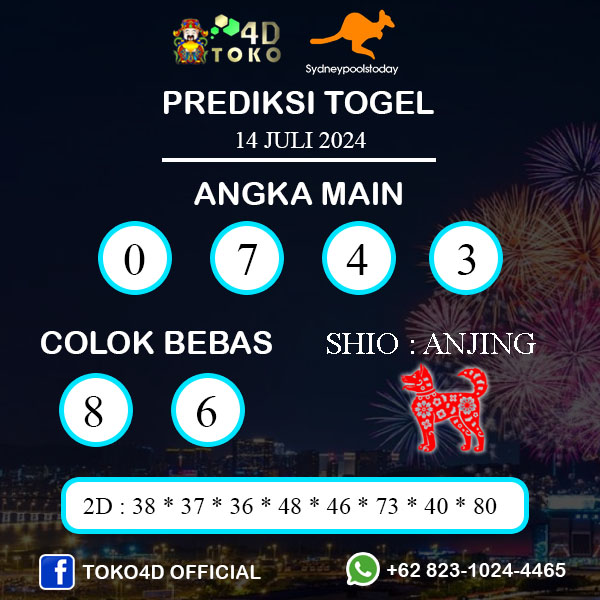 PREDIKSI TOGEL SYDNEY MINGGU : 14 JULI 2024