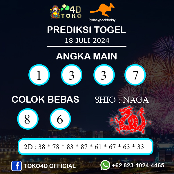 PREDIKSI TOGEL SYDNEY KAMIS : 18 JULI 2024