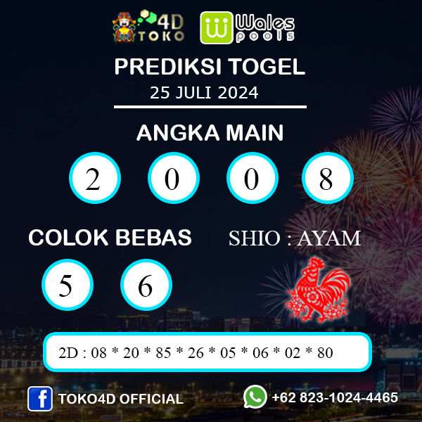 PREDIKSI TOGEL WALES KAMIS : 25 JULI 2024