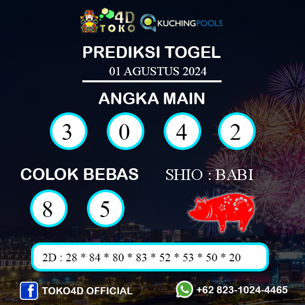 PREDIKSI TOGEL KUCHING KAMIS : 01 AGUSTUS 2024