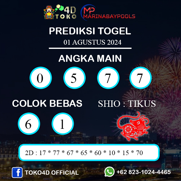 PREDIKSI TOGEL MARINABAY KAMIS : 01 AGUSTUS 2024